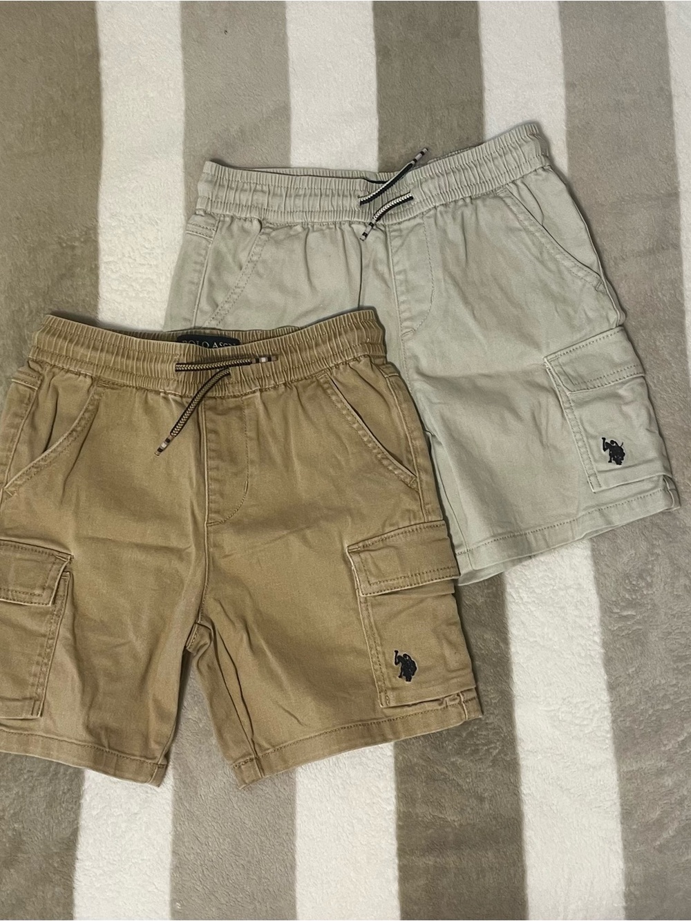 U.S. Polo Assn. Boy’s Cargo Drawstring Shorts -2 pairs excellent condition